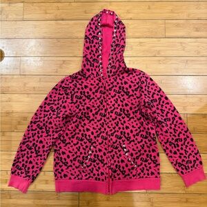 Abbey Dawn Inspired Pink Leopard Cheetah Hoodie Sz XXL Custom Hand Studded Y2K